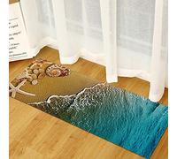 Morbuy Paillasson Bienvenue Tapis d'Entrée Impression de mer 3D Tapis de Bain Antidérapant Tapis de Sol, Tapis Antidérapant pour Salon,Chambre à Coucher,Cuisine (Coquille d'étoile de mer,50x80cm)