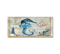 Morbuy Paillasson Bienvenue Tapis d'Entrée Motif Animal Marin 3D Tapis de Bain Antidérapant Tapis de Sol, Tapis Antidérapant pour Salon,Chambre à Coucher,Cuisine (Hippocampe,40x60cm)