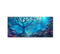 Morbuy Paillasson Bienvenue Tapis d'Entrée Motif Poisson Océan 3D Tapis de Bain Antidérapant Tapis de Sol, Tapis Antidérapant pour Salon, Chambre à Coucher, Cuisine (École de Poisson,60x90cm)