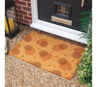 Morbuy Paillasson Extérieur et Intérieur en Fibre de Coco Tapis d Entrée Antidérapant avec Support PVC Essuie-Pieds Robuste Grattoir pour Maison Jardin (Cercles rayés,50x80cm)