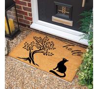 Morbuy Paillasson Extérieur et Intérieur en Fibre de Coco Tapis d Entrée Antidérapant avec Support PVC Essuie-Pieds Robuste Grattoir pour Maison Jardin (Feuilles d'arbre,50x75cm)