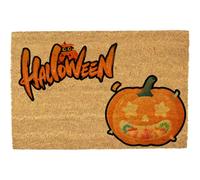 Morbuy Paillasson Halloween Coco (Lettre,50x80cm) | Fibre de Coco Naturelle, Tapis de Porte Robuste Anti-Dérapant pour Porche Extérieur, Couloir Intérieur et Déco Halloween.