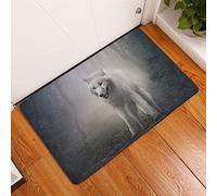 Morbuy Paillasson Interieur Lavable Animal Chambre à Coucher Salon Tapis d'Entrée Absorbant Antidérapant Tapis de Salle de Bain Nouveau Imprimé Ménage Rug Salle Couloir (40 * 60CM, Loup des forêts)