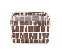Morbuy Panier de Rangement, Petit Bébé Lin de Rangement Jeux Panier Organiseur en Tissu avec 2 poignées sur Les Deux côtés 20 x 16 x 13 cm (Grille de Couleur de café)