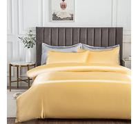Morbuy Parures de Lit 2 Personnes, Satin Housses de Couettes Sets 3 Pièces avec 1 Housses de Couettes 2 Taies d'oreillers pour 1 Personne