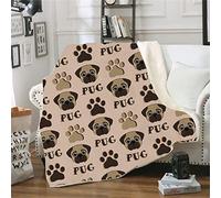 Morbuy Plaid Couverture Peluche, Super Douce Chaude 3D Velours Voyage Pique-Nique Chambre Canapé-Lit Literie Bébé Petite Couverture Drap de Lit Adulte Enfant (150x130cm,Carlin)