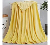 Morbuy Plaid Couverture Peluche, Super Douce Chaude Toison de Corail Chambre Canapé-Lit Literie Bébé Petite Couverture Drap de Lit Adulte Enfant (70x100cm,Jaune)