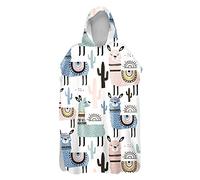 Morbuy Poncho de Bain Enfant Microfibre, Dessins Animés Serviettes de Bain Séchage Rapide Peignoir Natation Serviette de Plage à Capuche pour Filles Garçons Adulte (Alpaga,60x80cm)