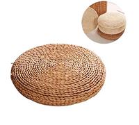 Morbuy Pouf Tatami Coussin Ronde Coussin de Sol Paille, Méditation Tapis Doux de Yoga Décor Tressée Pad Naturel Résistante à l'usure Herbe Coussin d'assise (15.7”/ 40cm, Joncs)