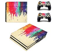 Morbuy PS4 Pro Skin Vinyl Autocollant Sticker Decal pour PlayStation 4 Pro Console and 2 Dualshock Manette Set (Color Paint)