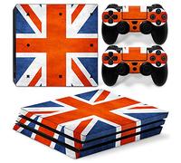 Morbuy PS4 Pro Skin Vinyl Autocollant Sticker Decal pour Playstation 4 Pro Console and 2 Dualshock Manette Set (Flags UK)