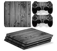 Morbuy PS4 Pro Skin Vinyl Autocollant Sticker Decal pour PlayStation 4 Pro Console and 2 Dualshock Manette Set (Wood Grey)