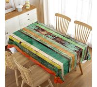 Morbuy Rectangulaire Nappe Rétro Motif de Bois, Nappe de Table Lavable et Facile d’Entretien Ménage Table Basse Nappe pour Cuisine Jardin Salon (Vert foncé,140x200cm)