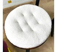 Morbuy Rond Coussins de Jardin, Couleur Unie Coussin Exterieur Intérieur, Peluche Epais Coussin Chaise Galette de Chaise pour Intérieur Patio Coussin Chaise Exterieur (Blanc,40x40cm)