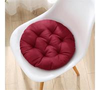 Morbuy Rond Coussins de Jardin, Couleur Unie Coussin Exterieur, Lin Epais Coussin Chaise Galette de Chaise pour Intérieur Patio Coussin Chaise Exterieur (45x45cm,Rouge)