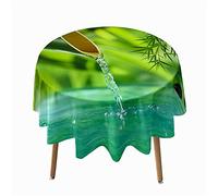 Morbuy Rondes Nappes Anti Taches, 3D Zen Nappes Rondes Lavable et Facile d'entretien, Imperméable Polyester Nappe de Table pour Cuisine Jardin Fête (Eau de Source,Diamètre 200cm)