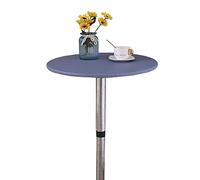 Morbuy Rondes Nappes avec Bord Élastique, Plastique Nappes Nordique Minimalisme Feuille Toile Cirée Rondes Imperméable Anti Taches, Nappe de Table pour Cafe Cuisine Fête Jardin Table (120cm,Bleu)