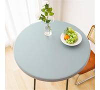 Morbuy Rondes Nappes avec Bord Élastique, Plastique Nappes Nordique Minimalisme PU Toile Cirée Rondes Anti Taches, Imperméable Nappe de Table pour Cafe Cuisine Jardin Fête Table (60cm,Gris)