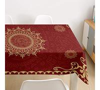 Morbuy Rouge Nappe Rectangulaire Anti Tache Nappe de Table Imperméable Lavable et Facile d'entretien pour Ménage Table Basse Jardin Extérieure Picnic (Royal,140x260cm)