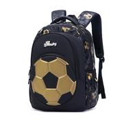 Morbuy Sac à Dos Cartable Enfant, Football Impression Sac d'École Imperméable Sacs Scolaires Fille Garçon Cartables Scolaires pour Étudiant Maternelle Primaire (Or football)