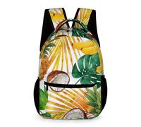 Morbuy Sac à Dos Cartable Enfant, Imprimé Fruit 3D Sac d'École Sac a Dos Sacs Scolaires 20L Cartables Scolaires Fille Garçon avec Poche Porte Bouteille pour Voyage Outdoor (Banane Noix de Coco)
