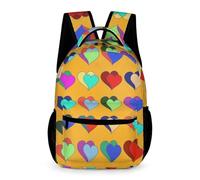 Morbuy Sac à Dos Cartable Enfant, Motif Coeur d'amour 3D Sac d'École Sac a Dos Sacs Scolaires 20L Cartables Scolaires Fille Garçon avec Poche Porte Bouteille pour Étudiant Voyage (Coloré)