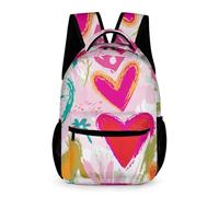 Morbuy Sac à Dos Cartable Enfant, Motif Coeur d'amour 3D Sac d'École Sac a Dos Sacs Scolaires 20L Cartables Scolaires Fille Garçon avec Poche Porte Bouteille pour Étudiant Voyage (Dessin animé)