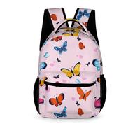 Morbuy Sac à Dos Cartable Enfant, Motif Papillon 3D Sac d'École Sac a Dos Sacs Scolaires 20L Cartables Scolaires Fille Garçon avec Poche Porte Bouteille pour Étudiant Voyage (Coeur d'amour)