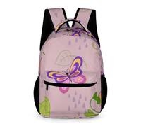 Morbuy Sac à Dos Cartable Enfant, Motif Papillon 3D Sac d'École Sac a Dos Sacs Scolaires 20L Cartables Scolaires Fille Garçon avec Poche Porte Bouteille pour Étudiant Voyage (Feuille Verte)