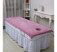 Morbuy Serviette Table de Massage, Doux Drap Table de Massage avec Trou Réutilisable Lavable Serviette, Housse de Table Cil pour Spa Beauté et Salon du Visage (Rose Poudré,100x200cm)