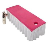Morbuy Serviette Table de Massage, Épais Drap Table de Massage avec Trou Réutilisable Lavable Serviette, Housse de Table Cil pour Spa Beauté et Salon du Visage (Rose poudré,80x190cm)