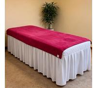 Morbuy Serviette Table de Massage Sans Trou, Super Absorbant Doux Drap Table de Massage, Lavable Serviette Housse de Table Cil pour Spa Beauté et Salon du Visage (Bordeaux,100 x 200 cm, 400 g/m²)