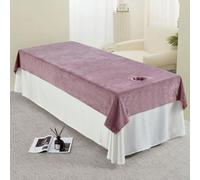 Morbuy Serviette Table de Massage, Super Doux Drap Table de Massage avec Trou Réutilisable Lavable Serviette, Housse de Table Cil pour Spa Beauté et Salon du Visage (Violet,230x120cm)