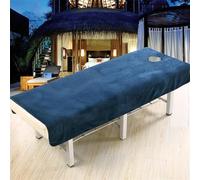 Morbuy Serviette Table de Massage, Super Doux Drap Table de Massage avec Trou Réutilisable Lavable Serviette, Housse de Table Cil pour Spa Beauté et Salon du Visage (Bleu Marine,230x120cm)