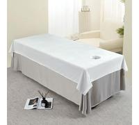 Morbuy Serviette Table de Massage, Super Doux Drap Table de Massage avec Trou Réutilisable Lavable Serviette, Housse de Table Cil pour Spa Beauté et Salon du Visage (Blanc,200x80cm)