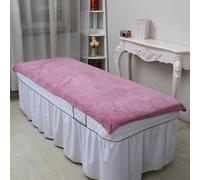Morbuy Serviette Table de Massage, Super Doux Drap Table de Massage Sans Trou Réutilisable Lavable Serviette Housse de Table Cil pour Spa Beauté et Salon du Visage (Rose Poudré,90x190cm)