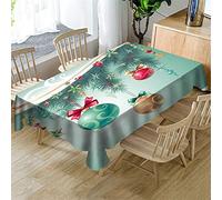 Morbuy-shop Nappe Noël Rectangulaire, Fête Style 3D Imprimé Nappes Imperméable Anti Taches Étanche à l'huile Lavable pour Fête Decoration Ménage Jardin Picnic (Noël Houx,150x260cm)