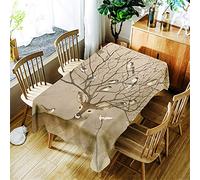 Morbuy-Shop Nappe Rectangulaire Nappe de Table Imperméable étanche à l'huile Lavable et Facile d?Entretien Ménage Table Basse Extérieure Nappe pour Picnic Cuisine Jardin (150x300cm,Wapiti rétro)
