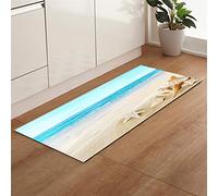 Morbuy-shop Tapis Salon Design Moderne Interieur, Coquille d'étoile de mer 3D Décoration de Mode Antidérapant Vestiaire Chambre à Coucher Absorbant Tapis d'Entrée (Plage légère,40x120cm)