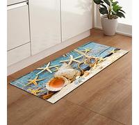 Morbuy-shop Tapis Salon Design Moderne Interieur, Coquille d'étoile de mer 3D Décoration de Mode Antidérapant Vestiaire Chambre à Coucher Absorbant Tapis d'Entrée (Filet de pêche,60x90cm)
