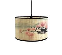 Morbuy Style Chinois Bambou Vintage Abat Jour Plafond, Tambour Abats-Jour Rétro Décor Abat-Jour pour Lampe de Chevet Lampe de Table Décor de Bureau Accessoires de Bureau Simple (30CM,A)