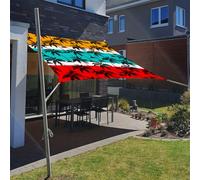 Morbuy Style d'été 3D Voile d'ombrage Rectangulaire, Toile d'Ombrage Extérieure Imperméable, Auvent de Terrasse Parfait pour en Plein air, Patio Jardin Terrasse (cocotiers,180x180cm)