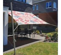Morbuy Style d'été 3D Voile d'ombrage Rectangulaire, Toile d'Ombrage Extérieure Imperméable, Auvent de Terrasse Parfait pour en Plein air, Patio Jardin Terrasse (Fleurs artistiques,200x200cm)