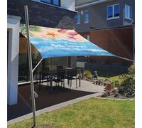 Morbuy Style d'été 3D Voile d'ombrage Rectangulaire, Toile d'Ombrage Extérieure Imperméable, Auvent de Terrasse Parfait pour en Plein air, Patio Jardin Terrasse (Plage,180x180cm)