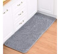 Morbuy Tapis de Cuisine, Chenille Super Absorbant Anti-dérapant Tapis de Bain Confortable Tapis de Yoga de Remise en formeTapis de Salon (40 * 120cm, Gris)