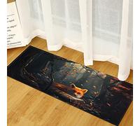 Morbuy Tapis de Cuisine Paillasson Bienvenue Tapis d'Entrée Impression d'animaux 3D Tapis de Bain Antidérapant Tapis de Sol, Tapis Antidérapant pour Salon, Chambre à Coucher (Renard,40x120cm)