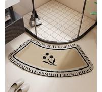 Morbuy Tapis de Douche Incurvé en Diatomite, Tapis de Bain Ultra Absorbant à Séchage Rapide Antidérapant pour Salle de Bain, Cabine de Douche d'angle (Tulipe Noire,45x70cm)