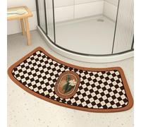 Morbuy Tapis de Douche Incurvé Microfibre Absorbant, Tapis de Bain Antidérapant en Quart de Cercle pour Douche d'angle et Baignoire Arrondie, Moelleux Lavable (Fleur Vintage 1,45x100cm)