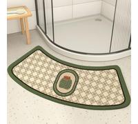 Morbuy Tapis de Douche Incurvé Microfibre Absorbant, Tapis de Bain Antidérapant en Quart de Cercle pour Douche d'angle et Baignoire Arrondie, Moelleux Lavable (Fleur Vintage 3,50x120cm)