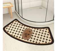 Morbuy Tapis de Douche Incurvé Microfibre Absorbant, Tapis de Bain Antidérapant en Quart de Cercle pour Douche d'angle et Baignoire Arrondie, Moelleux Lavable (Fleur Vintage 2,50x120cm)